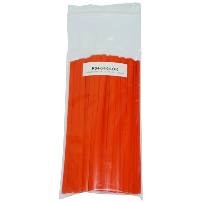 Polyvance R04-04-04-OR Polyethylene Strip (LDPE), 3/8 x 1/16, 1 lb., Orange