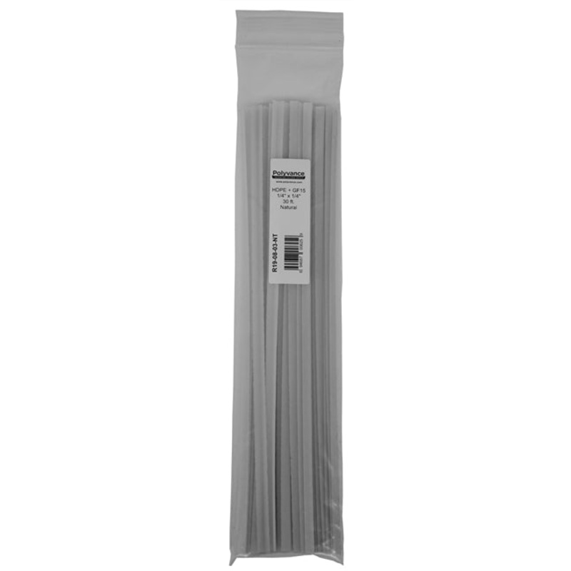 Polyvance R19-08-03-NT Natural HDPE + GF15 Plastic Welding Strips, 1/4×1/4, 30′