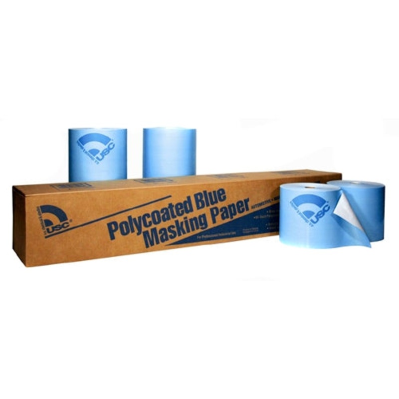 USC 38018 Polycoated Blue Premium Masking Paper, 18, 2 rolls per case