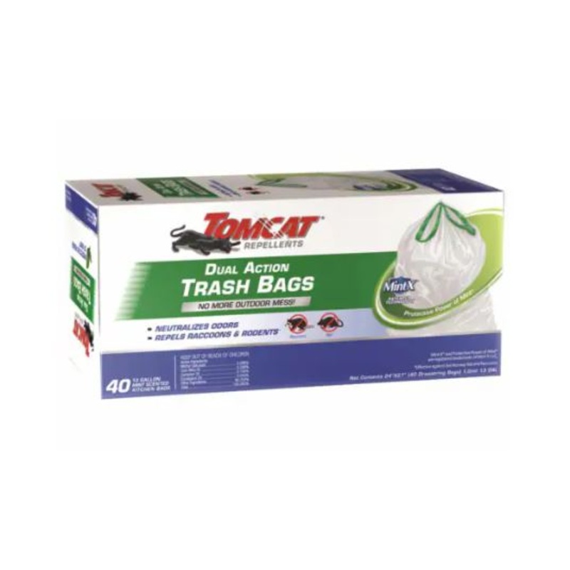 Tomcat 13 Gallon Rodent Repellent Trash Bag Drawstring 40 Count