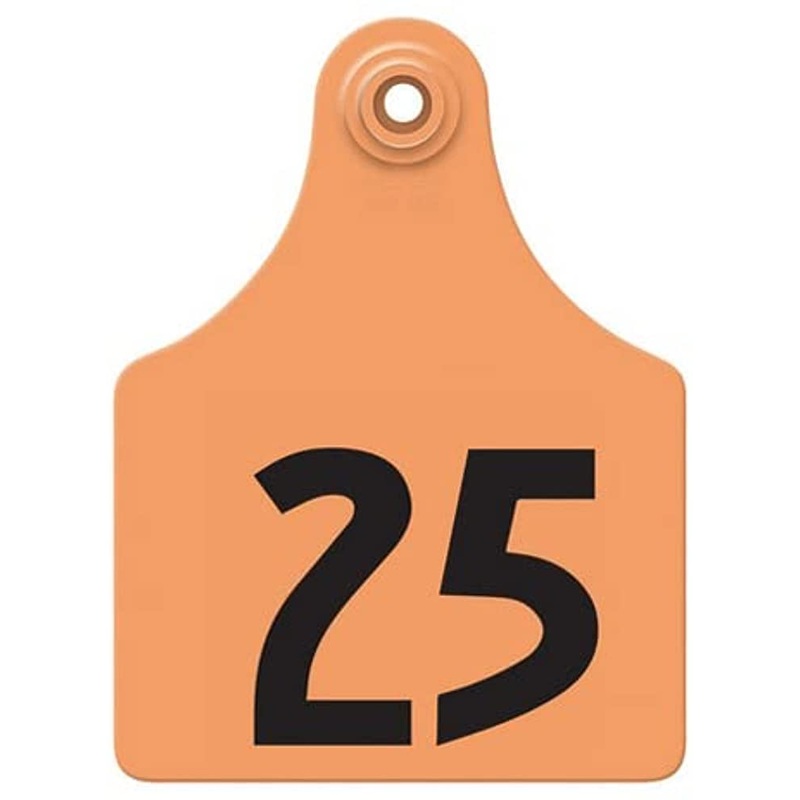 Allflex Global Maxi Numbered Cattle Ear Tags Orange 1-25