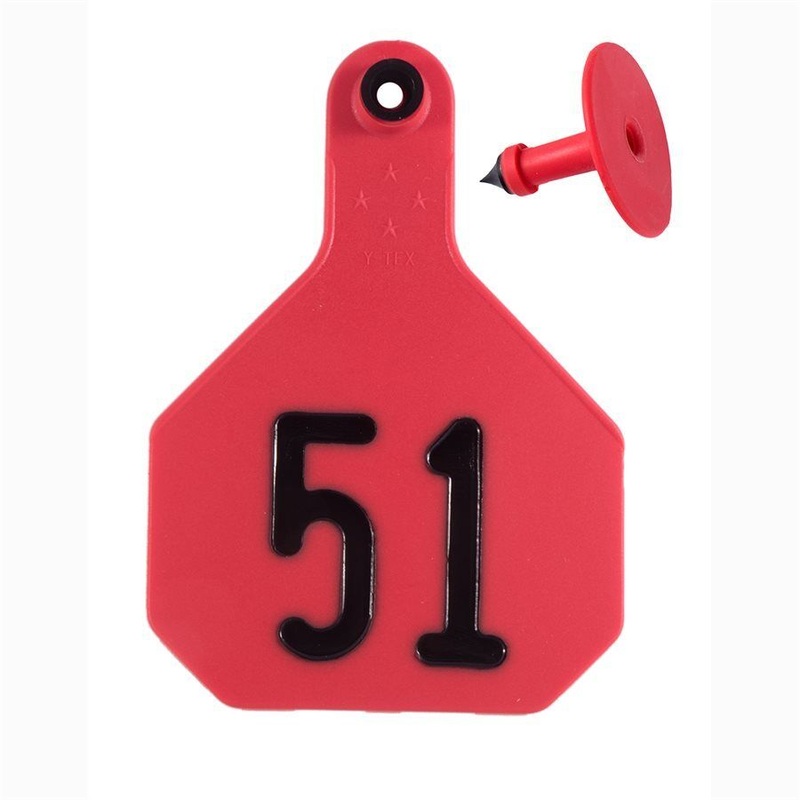 Y-Tex 4 Star Numbered Large Cattle Id Ear Tags Red 51 – 75
