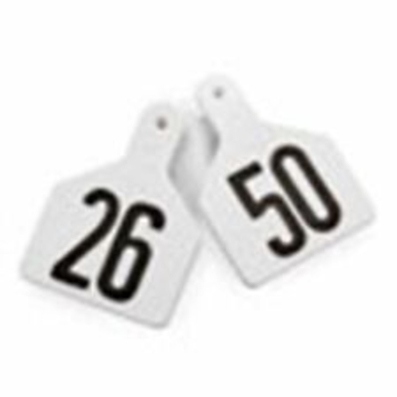 Y-tex Numbered Large Cattle Id Ear Tags White 26 – 50, 25 Tags/Package Prevent Cracking Flexible