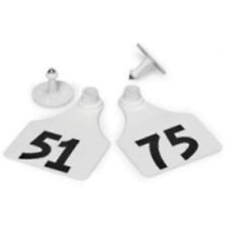 Y-tex Numbered Large Cattle Id Ear Tags White 51 – 75, 25 Tags/Package Prevent Cracking Flexible