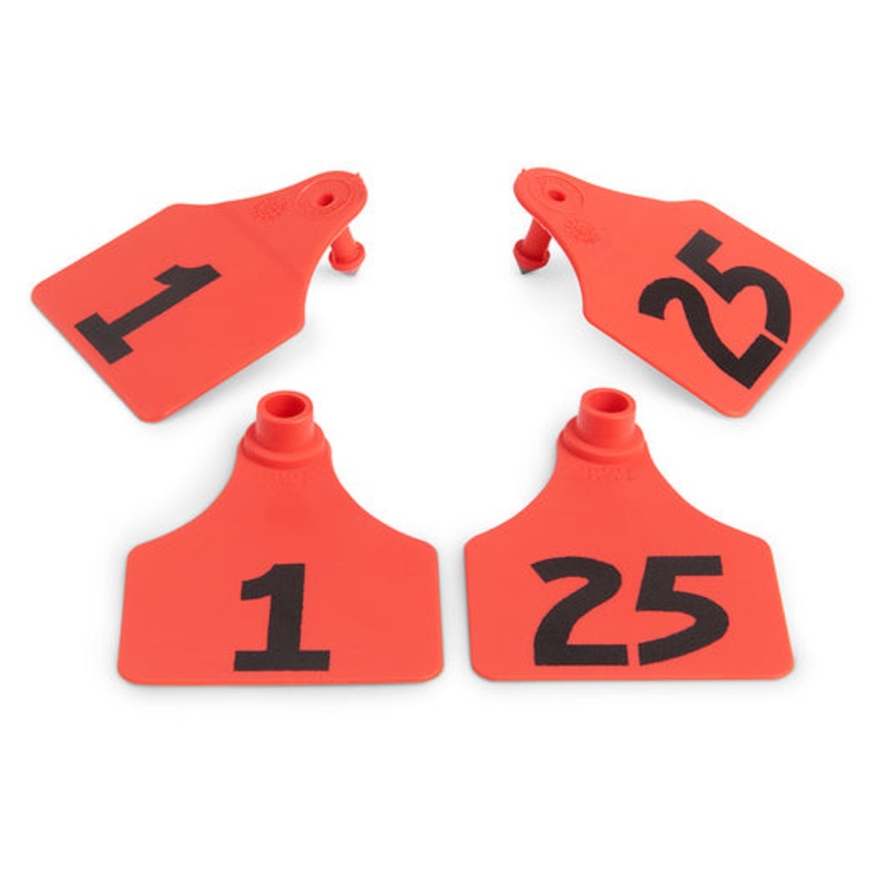 Allflex 1 – 25 Red A-tag Numbered Cow Id Ear Tags