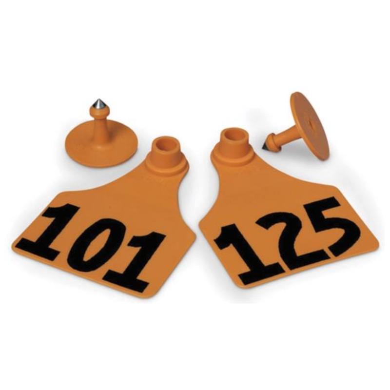 Allflex Global Ear Tag, 3 X 2.25, Large, Orange, 101-125