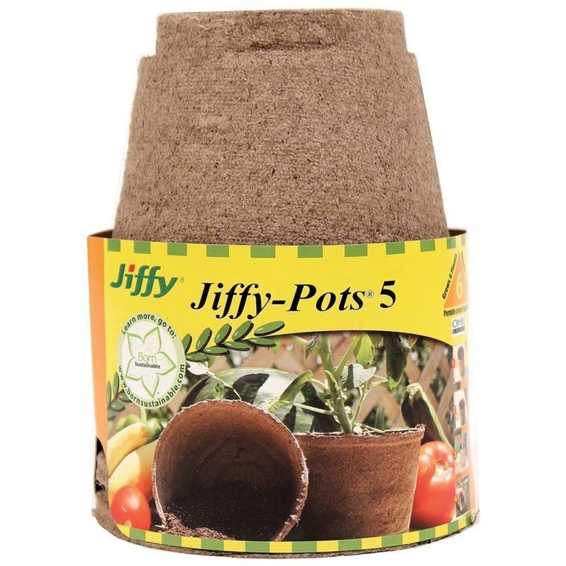 Jiffy-Pots Seed Starters|5 INCH/6 PACK|2.5 IN/12 PACK|4 INCH/6 PACK