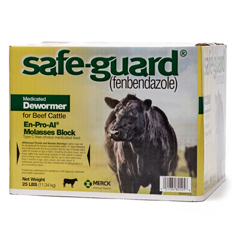 Merck Safe-Guard  (fenbendazole) ENPROAL Molasses Deworming Supplement Block (Medicated)