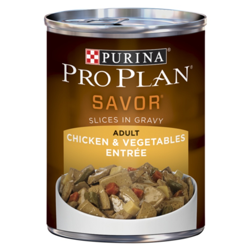 Purina Pro Plan SAVOR Adult Chicken & Vegetables Entre Slices In Gravy Wet Dog Food