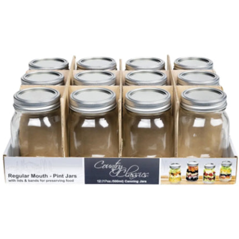 CANNING JARS PT REG MOUTH 12PK