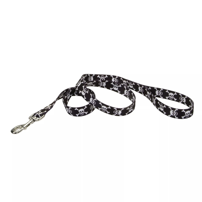 Coastal Pet Products Styles Dog Leash Black Skull 1 x 6′