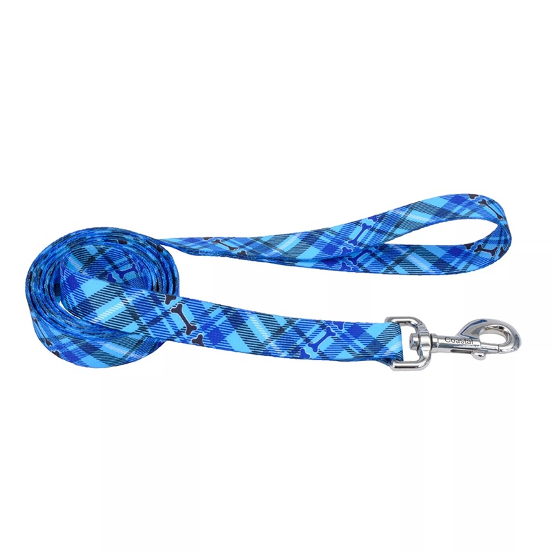 Coastal Pet Products Styles Dog Leash Plaid Bone 1 x 6′