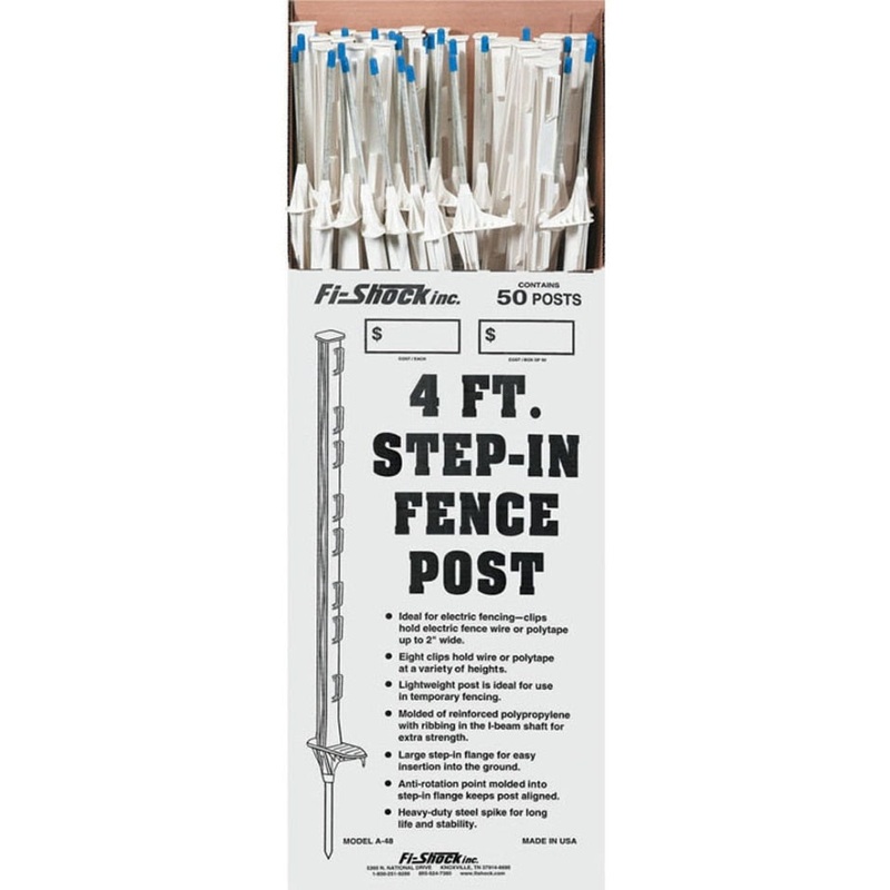 WHITE STEP-IN FENCE POST|48 INCH|WHITE