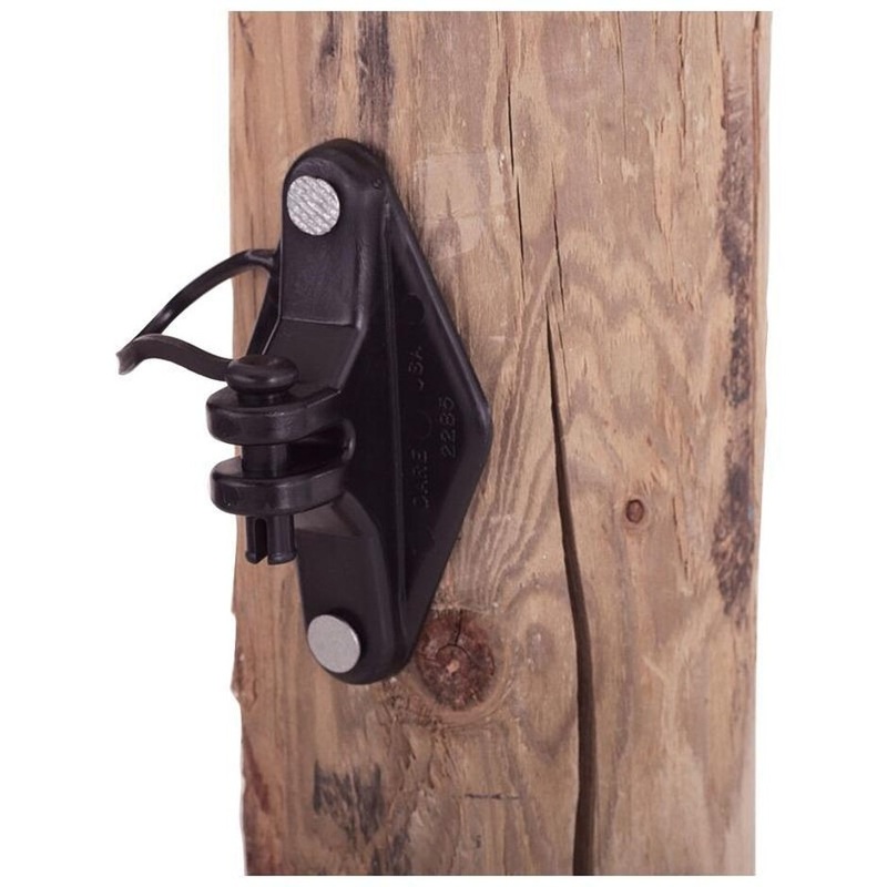 WOOD POST PINLOCK INSULATOR|25 PACK|BLACK