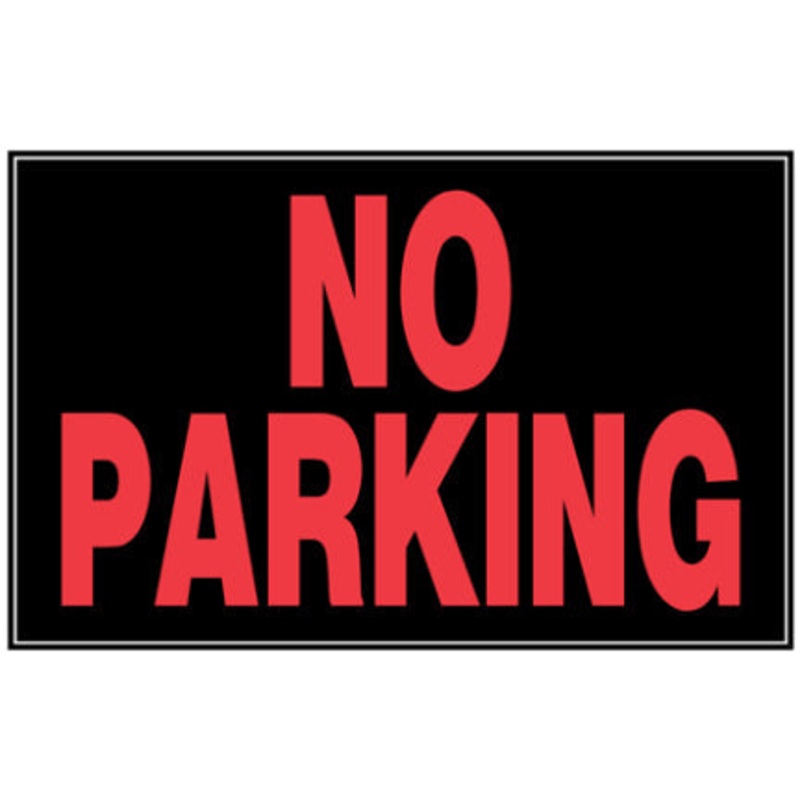 8  X 12  BLACK AND RED NOPARKING SIGN