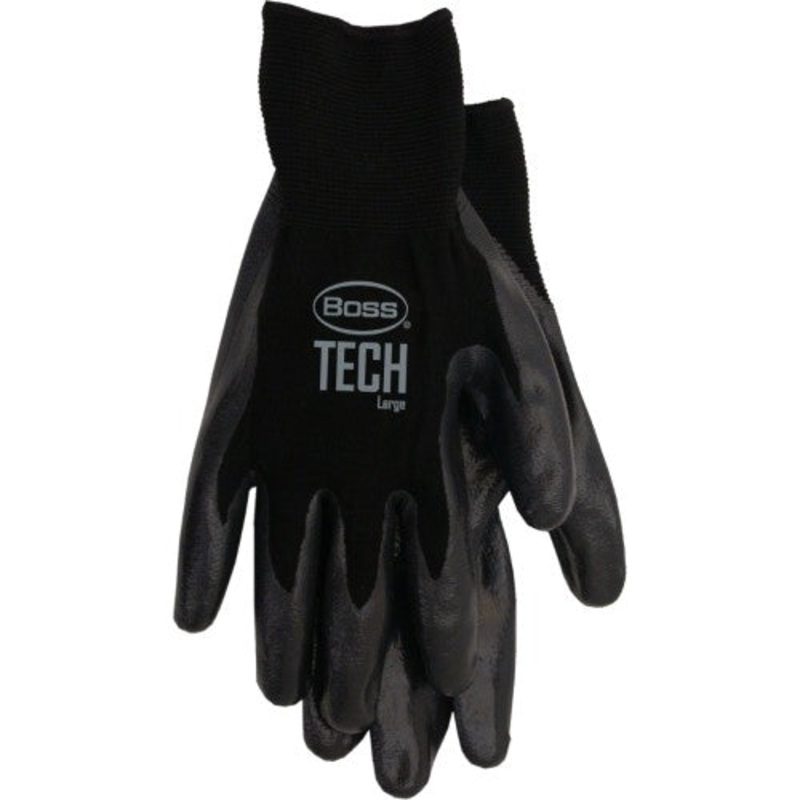 Boss Tech Men’s Indoor/Outdoor Nitrile Coated/Nylon Premium Gloves