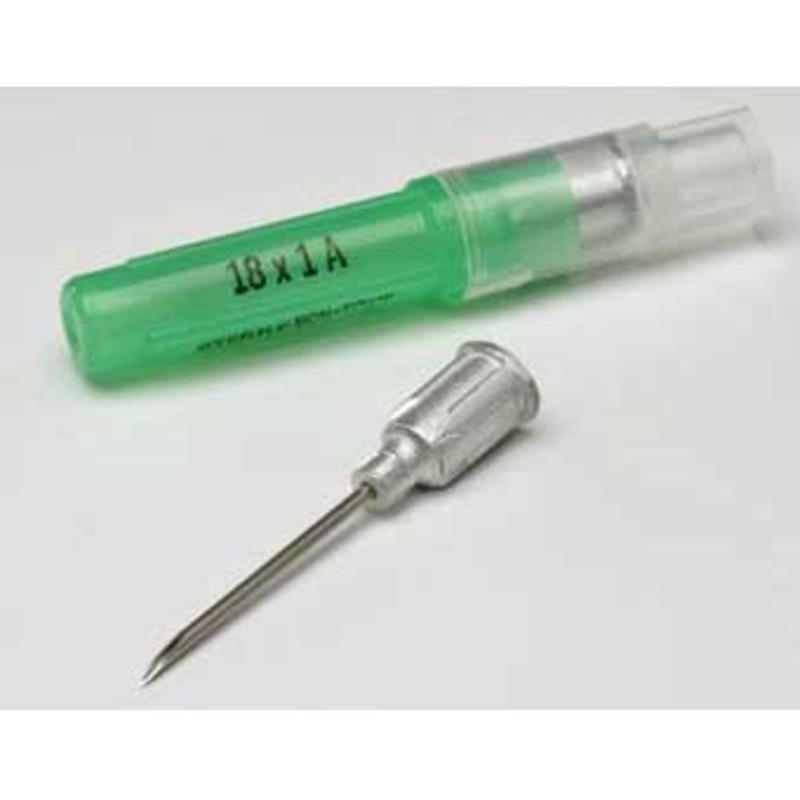 Monoject Vet Needle Aluminum Hub 18 Gauge X 1 in A – Bevel 100 Count