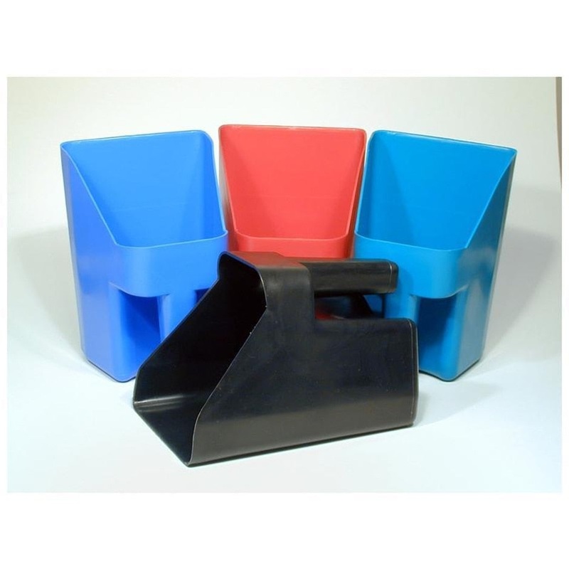 Tolco Plastic Feed Scoop|3 QUART|RED|NEON ORANGE|BLUE