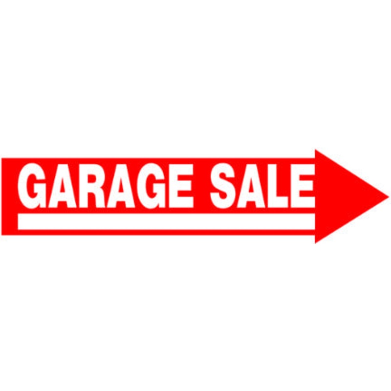 6  X 24  RED AND WHITE GARAGE SALE SIGN