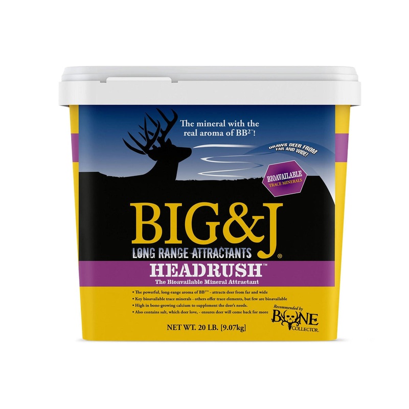 Big and J HEADRUSH – BB2-BKM20 – Powerful Long Range Deer Attractant – Whitetail 20 LBS
