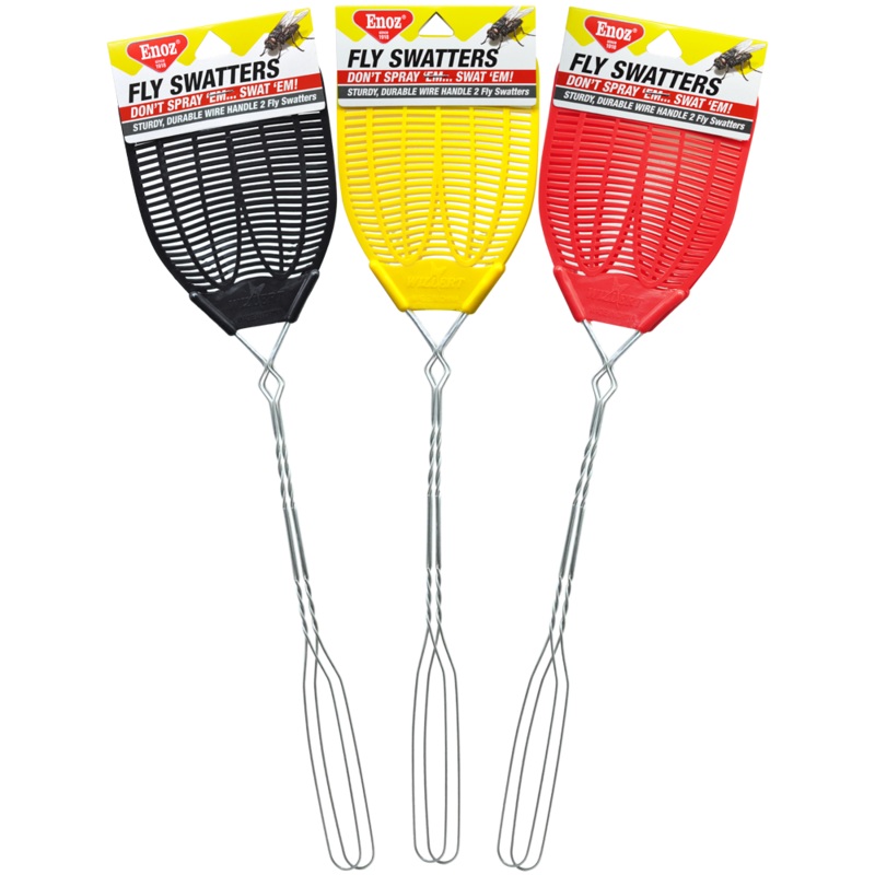Willert Home Products Enoz Fly Swatter Wire Handled Plastic Assorted Colors