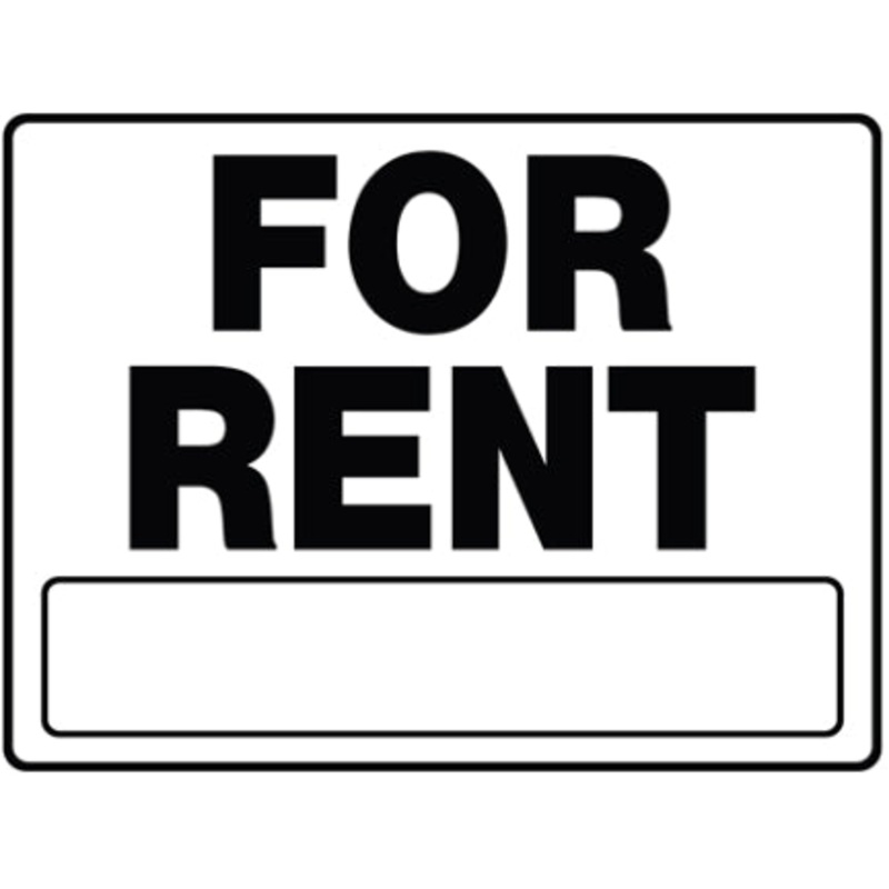 20  X 24  BLACK AND WHITEFOR RENT SIGN