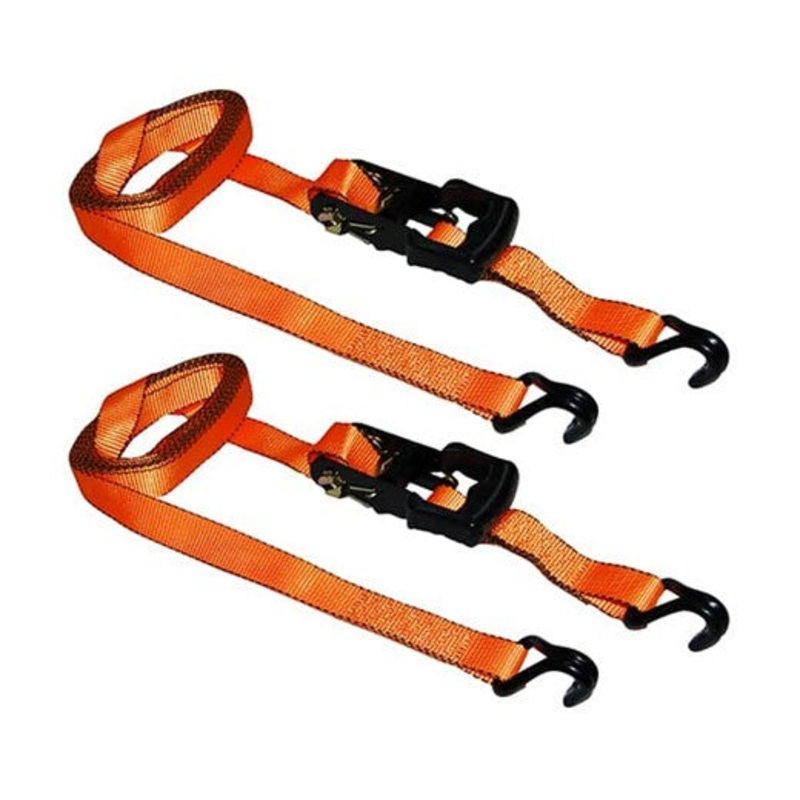 Ancra Cargo 1.25 x 15 J-Hook Ratchet Tie-Down, Plastic Frame, 2 Pack