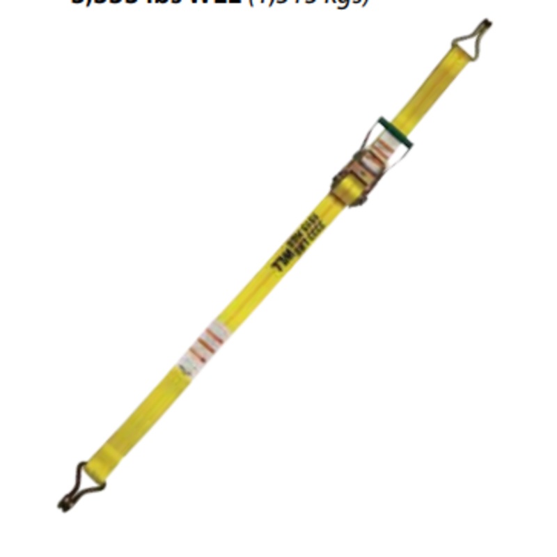 Ancra Cargo 2in Ratchet Strap Assembly with Long Wide Handle and J-Hooks