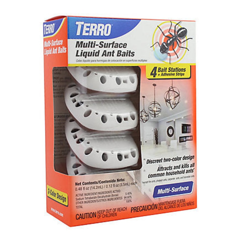 TERRO Multi-Surface Liquid Ant Baits  4 Discreet Bait Stations
