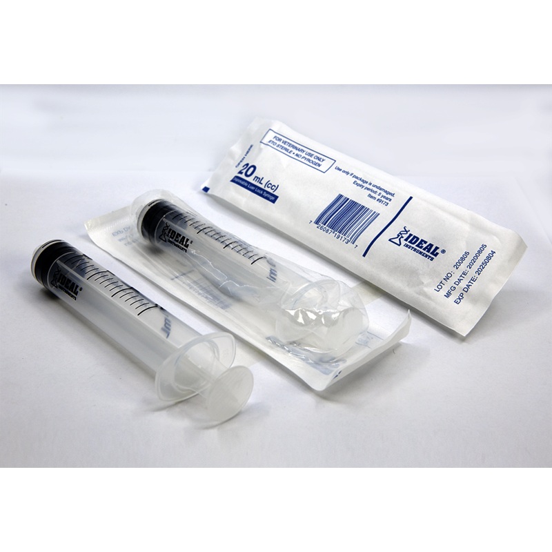 Ideal Disposable Soft-Pack Luer Lock Tip Syringe 20 cc