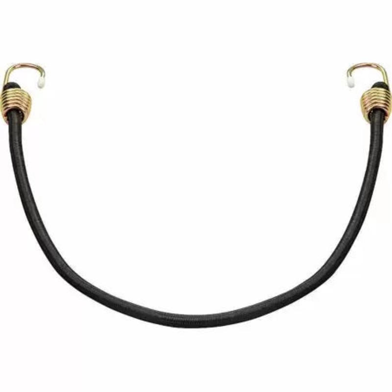 ProSource Bungee Stretch Cord, 10 mm Dia, 18 in L, Polypropylene, Black, Hook End