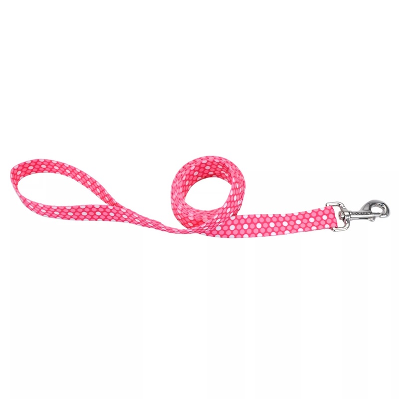 Coastal Pet Products Styles Dog Leash Pink Dots 1 x 6′