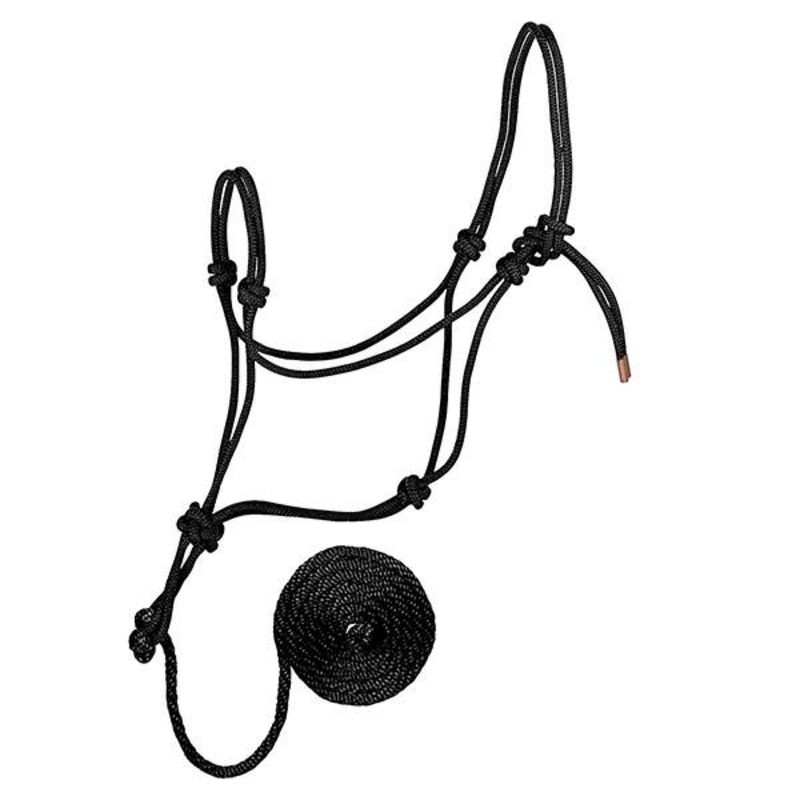 Weaver Leather Diamond Braid Rope Halter And Lead 3/8 Black