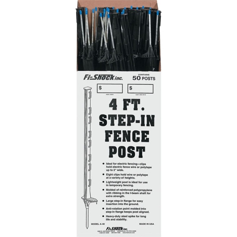 BLACK STEP-IN FENCE POST|48 INCH|Black