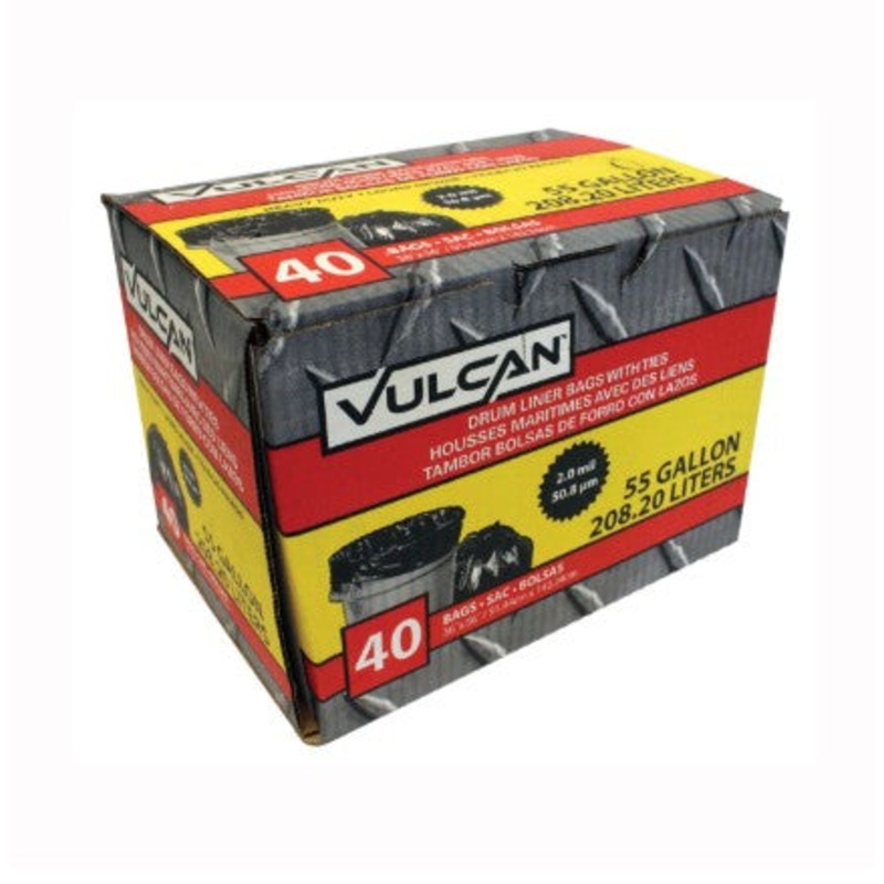 Vulcan Drum Liner Poly Black|55 gal (56″ L x 36″ W)