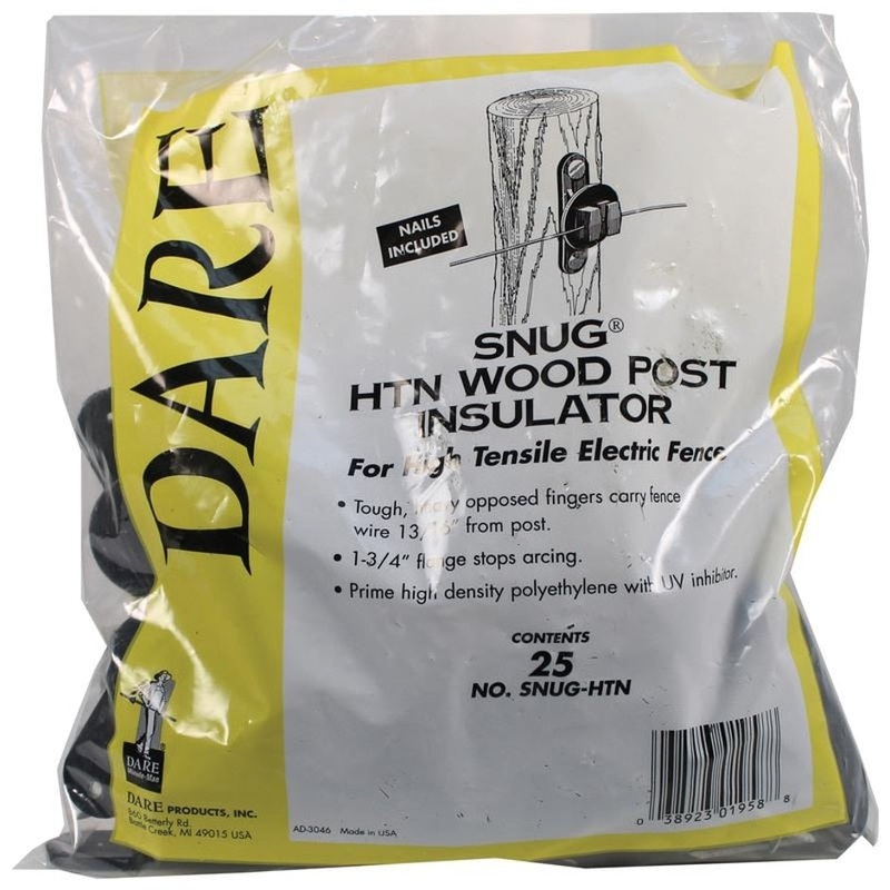 WOOD POST INSULATOR|25 PACK|BLACK